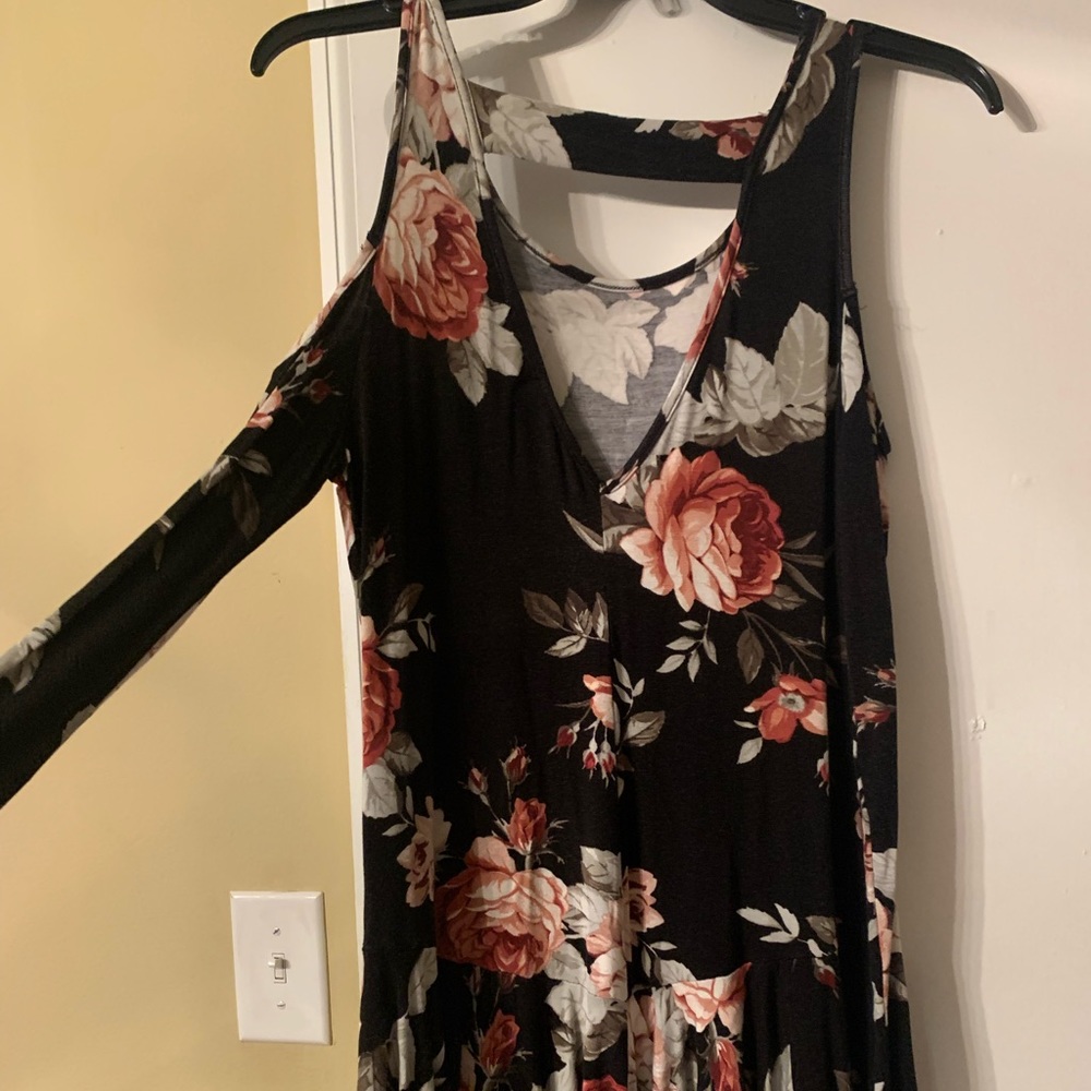 Cold shoulder long shirt / dress / tunic